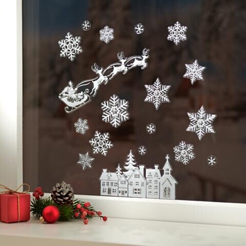 E-shop Magnet 3Pagen Obrázok na okná "Santa na saniach ťahaných soby"