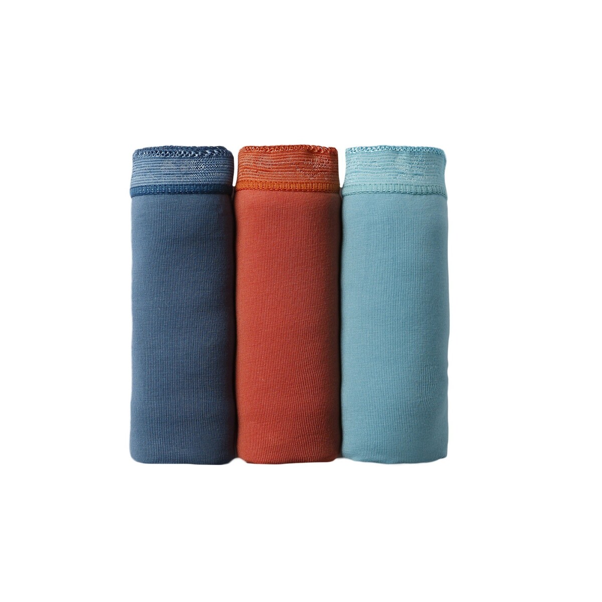 Blancheporte Sada 3 kalhotek midi z pružné bavlny oranžová+modrá+tyrkysová 50/52