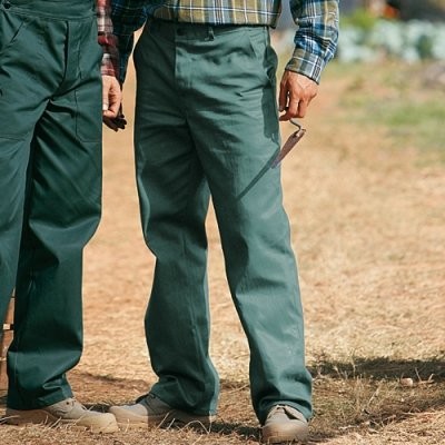 Levně Blancheporte Pracovní kalhoty, 35 % bavlna, sada 2 ks zelená 104