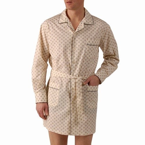 Blancheporte Prodloužený pyžamový kabátek s potiskem béžová 107/116 (XL)