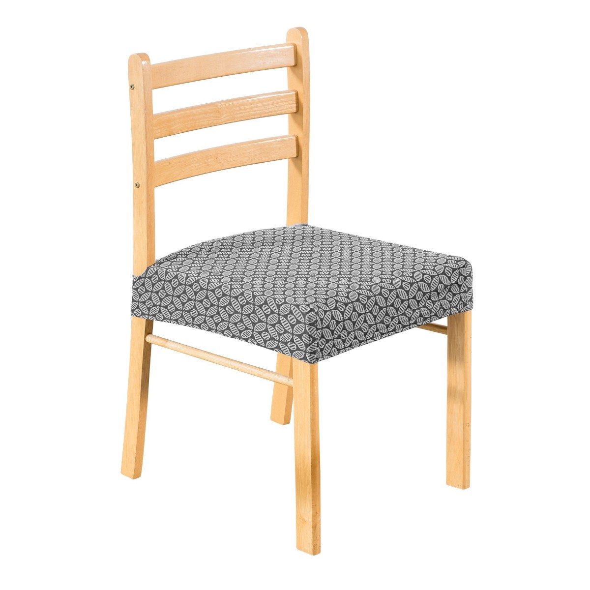 Blancheporte Poťah na sedák stoličky z extra pružného mikrovlákna, geometrický design sivá sedadlo