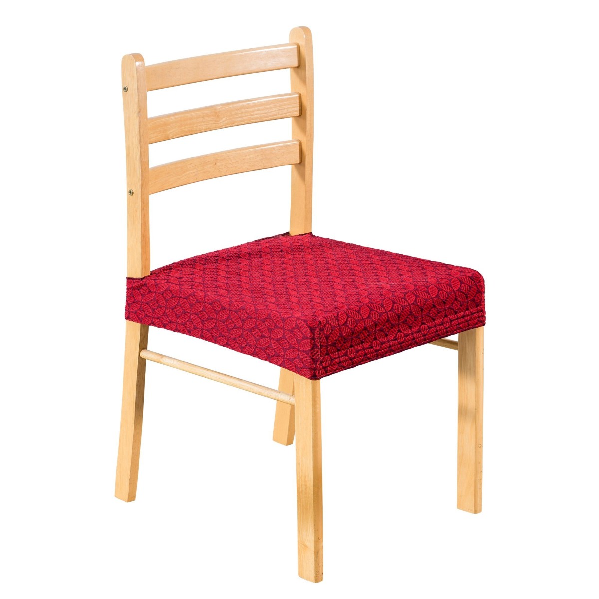 Blancheporte Poťah na sedák stoličky z extra pružného mikrovlákna, geometrický design bordó sedadlo