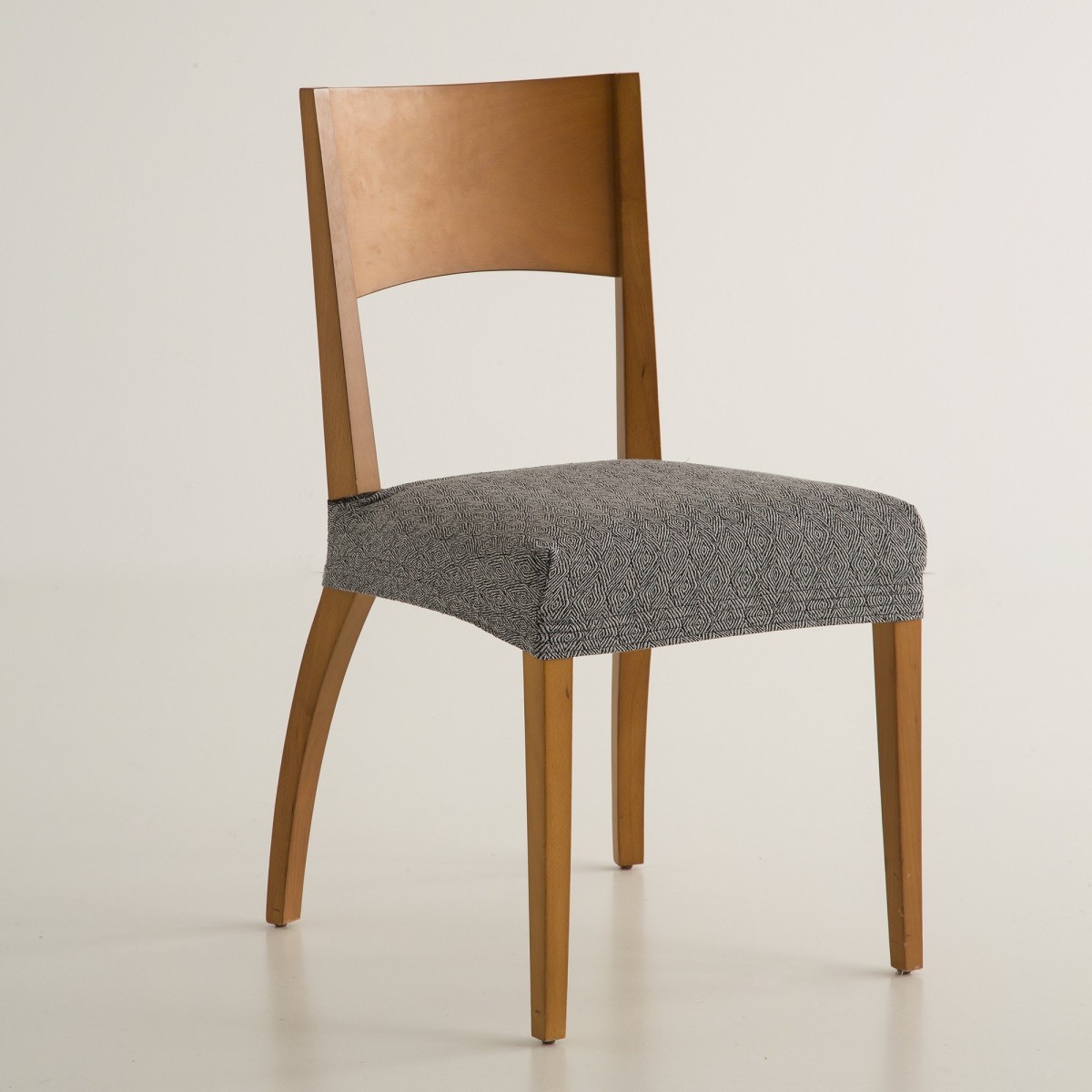 Blancheporte Pružný poťah na sedák stoličky so žakárovým grafickým vzorom sivá súpr. 2ks