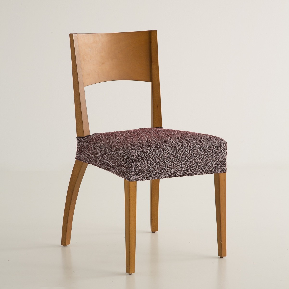 Blancheporte Pružný poťah na sedák stoličky so žakárovým grafickým vzorom bordó súpr. 2ks