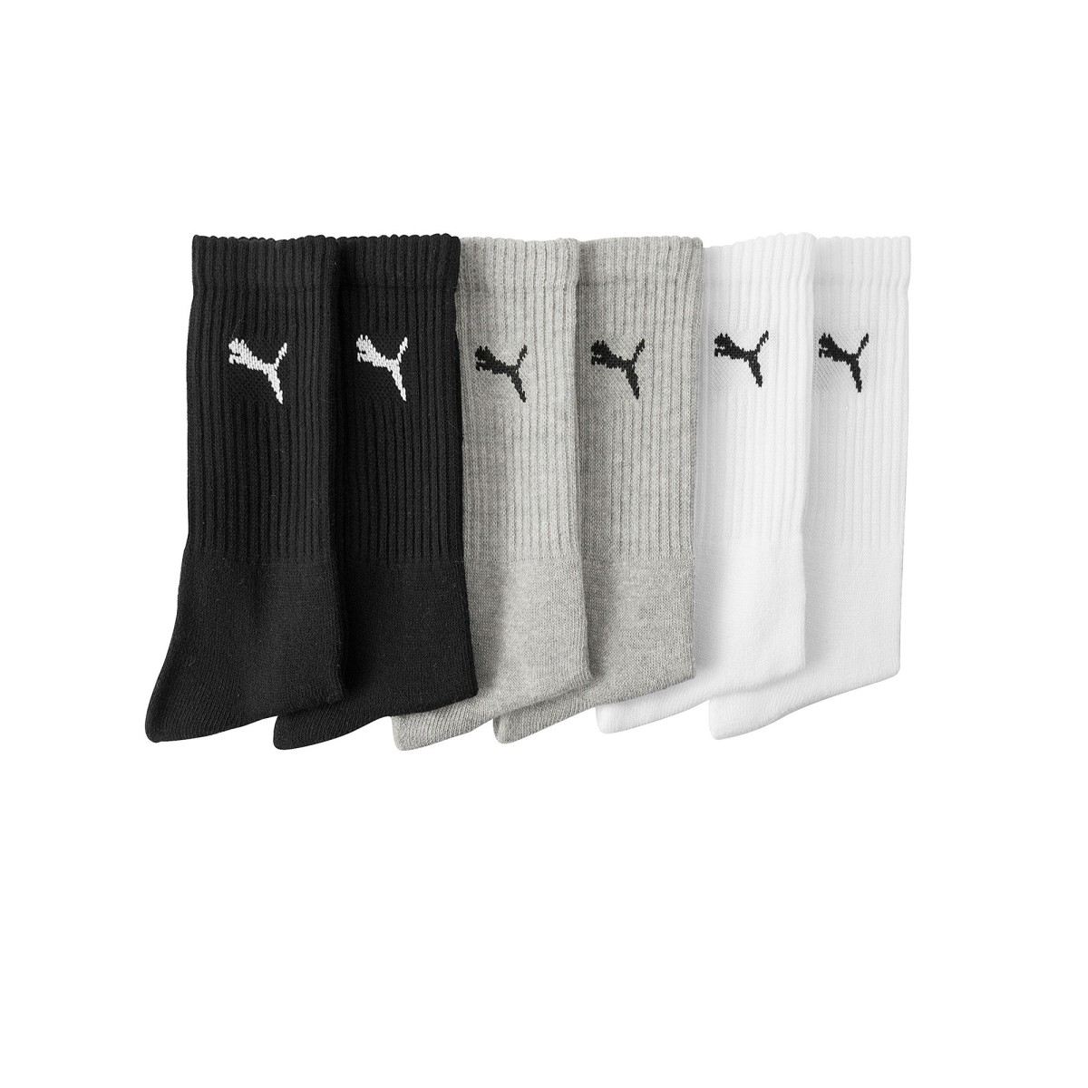 Blancheporte Sada 6 párů sportovních ponožek PUMA, šedé + černé + bílé šedá+černá+bílá 39/42