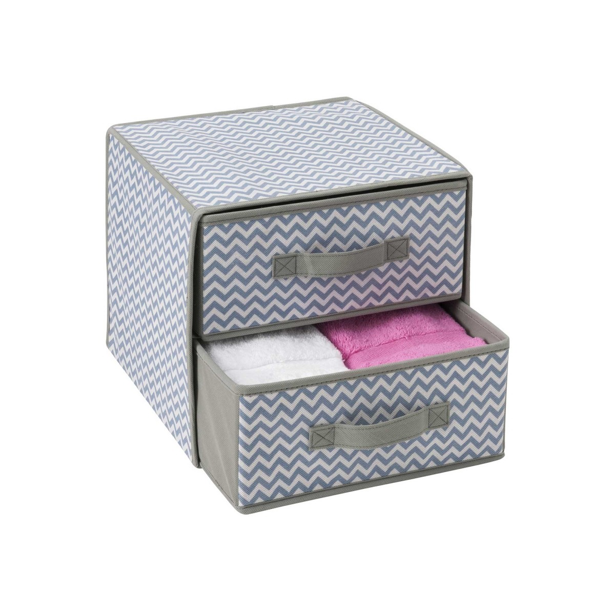 Blancheporte Box s dvoma zásuvkami sivá 30 x 30 x 27,5 cm