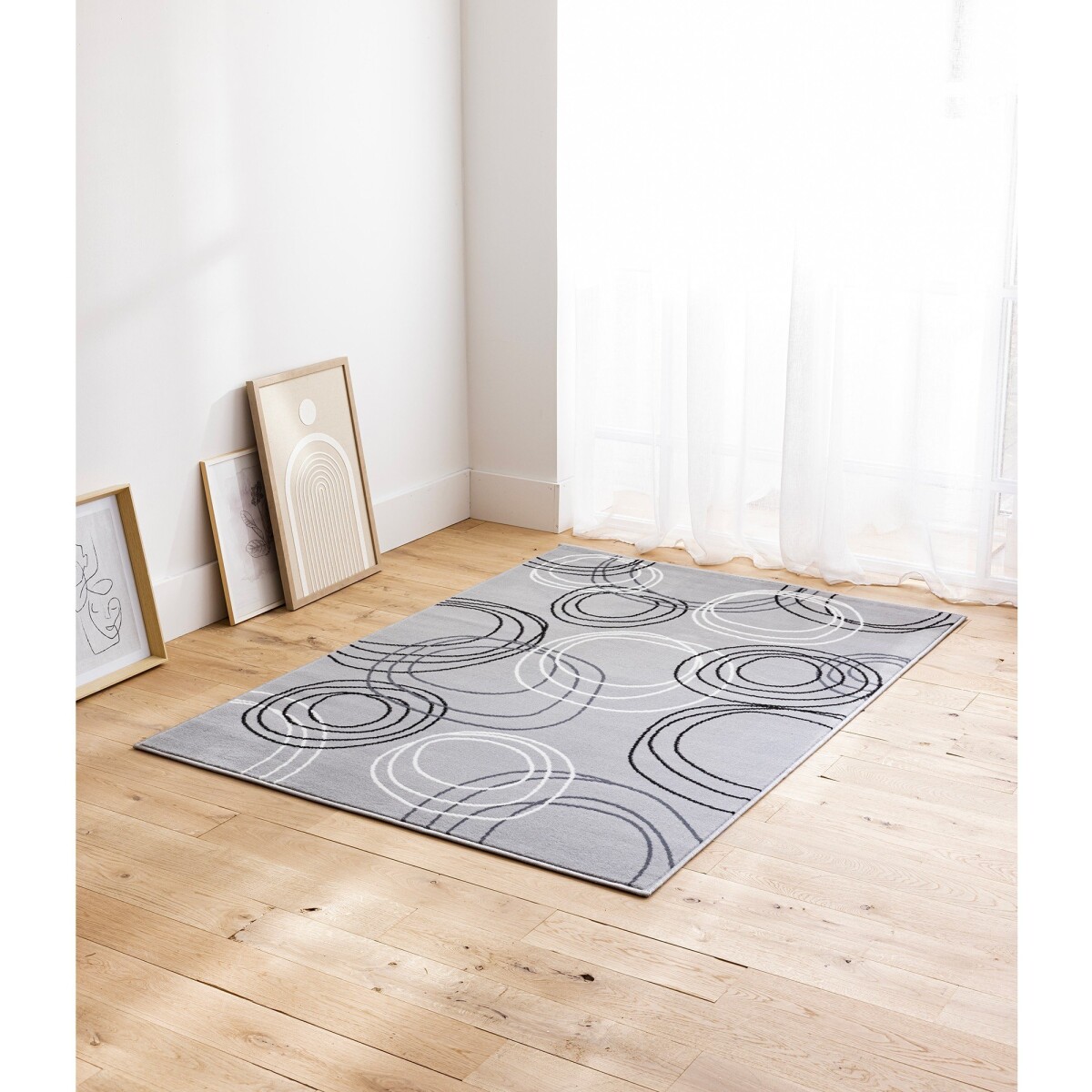Blancheporte Kuchynský koberec s potlačou kruhov sivá 120x170cm