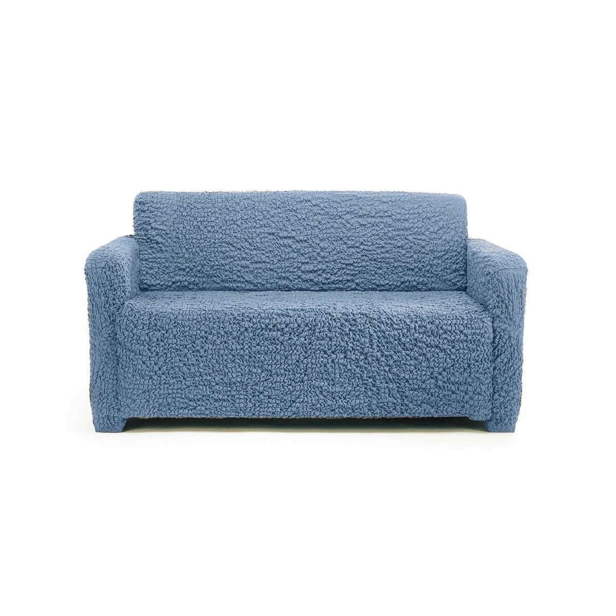 Blancheporte Extra pružný potah s plastickým vzorem na křeslo/pohovku s opěrkami nebeská modrá pohovka 3 místná