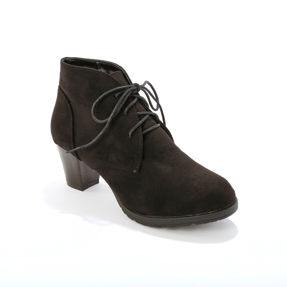 Blancheporte Kotníkové boty na podpatku v dřevěném vzhledu černá 41