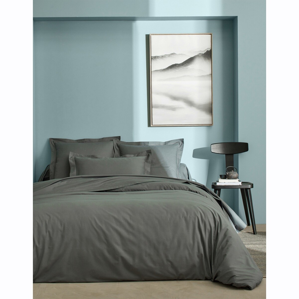 Blancheporte Jednofarebná posteľná bielizeň perkál, zn. Colombine ocelová sivá klasická plachta 180x290cm
