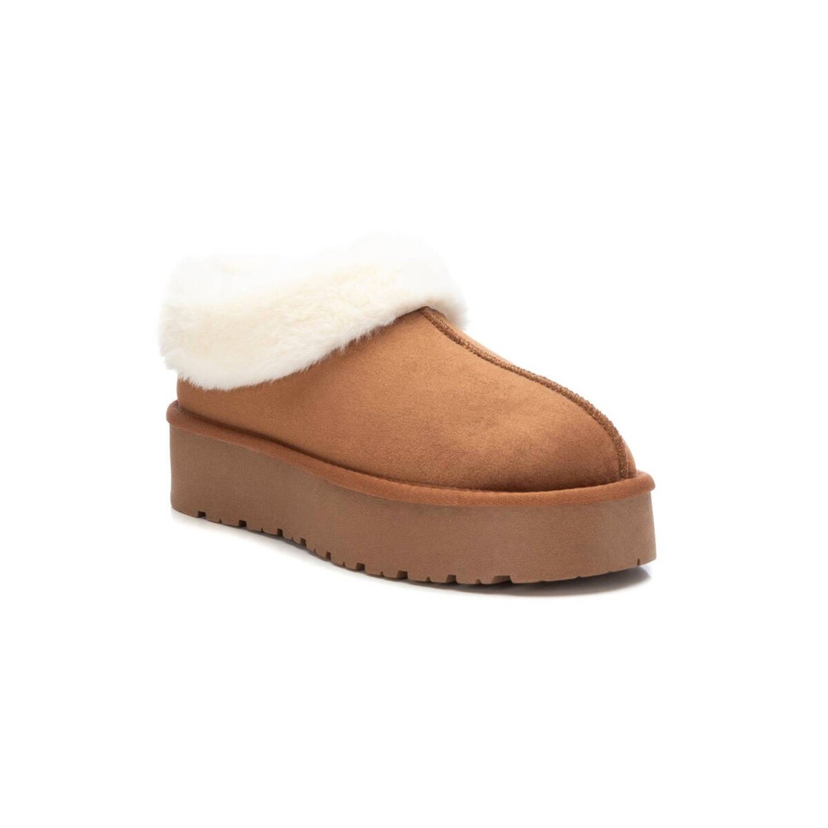Blancheporte Kotníkové boty s umělou kožešinou, na klínové podrážce karamelová 36