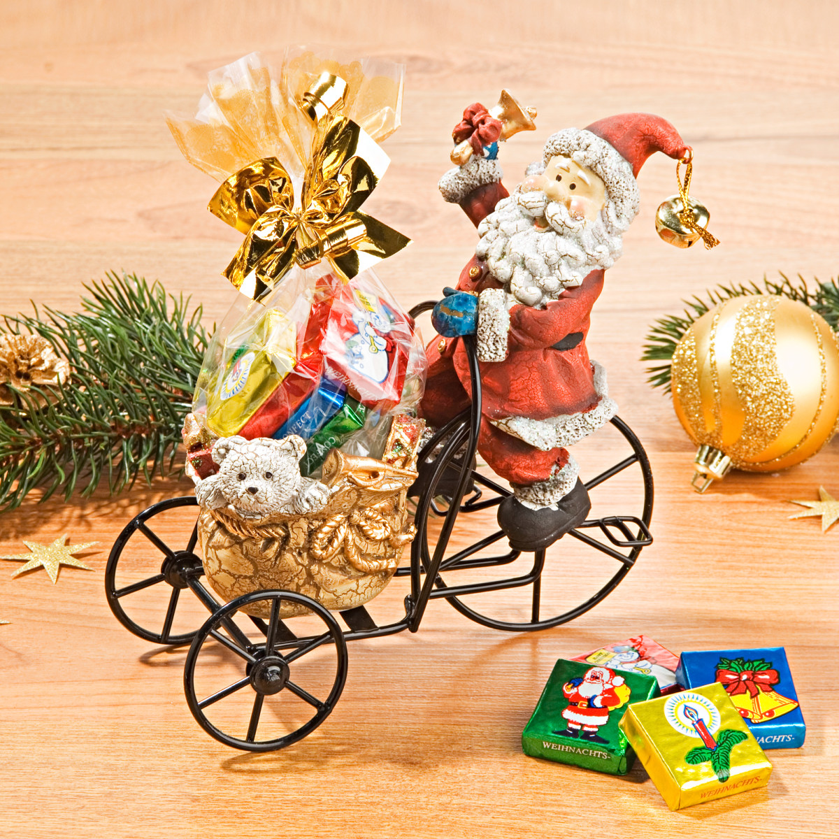 Magnet 3Pagen Santa Claus na tříkolce + pamlsky