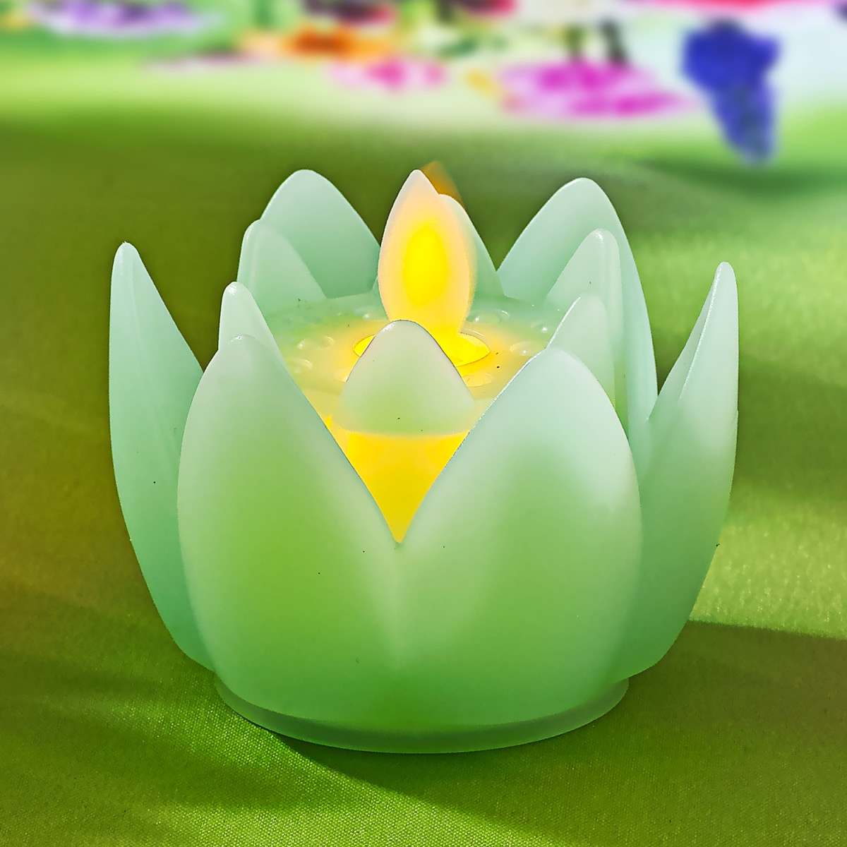 Magnet 3Pagen LED květ zelená