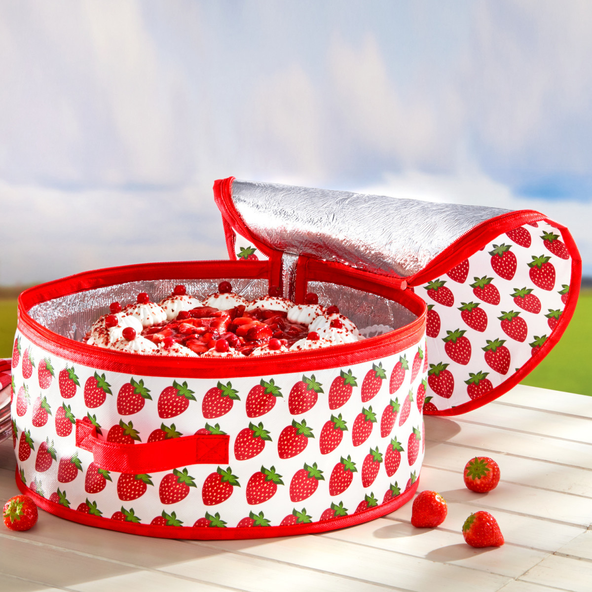 Magnet 3Pagen Chladicí taška na dorty  Jahody červená/bílá